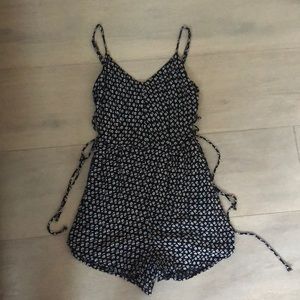 Black and White Floral Romper